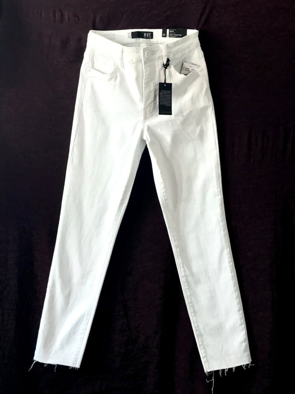 Fab Ab High Rise White Ankle Straight Jeans • Kut From The Kloth • NWT • Size 00